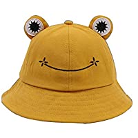 YTFU Adulto Rana Sombrero de Pescador- Rana Pescador Cubo Sombrero de Sol- Verano Algodón Lindo Pescador para Mujer